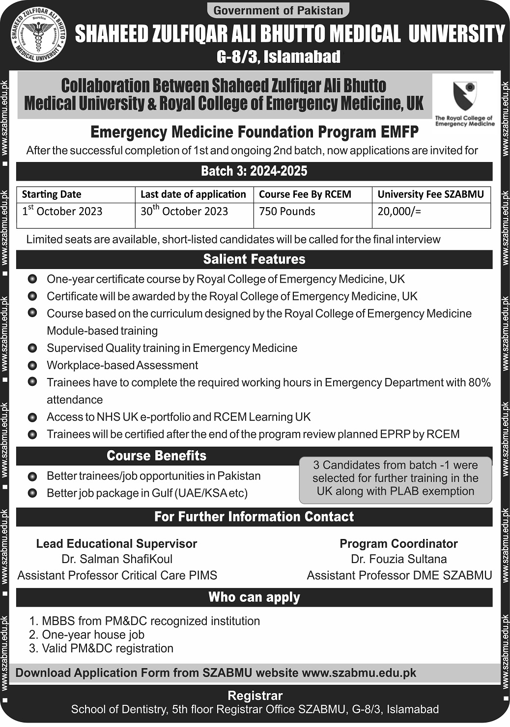 The Emergency Medicine Foundation Programme 2024-25