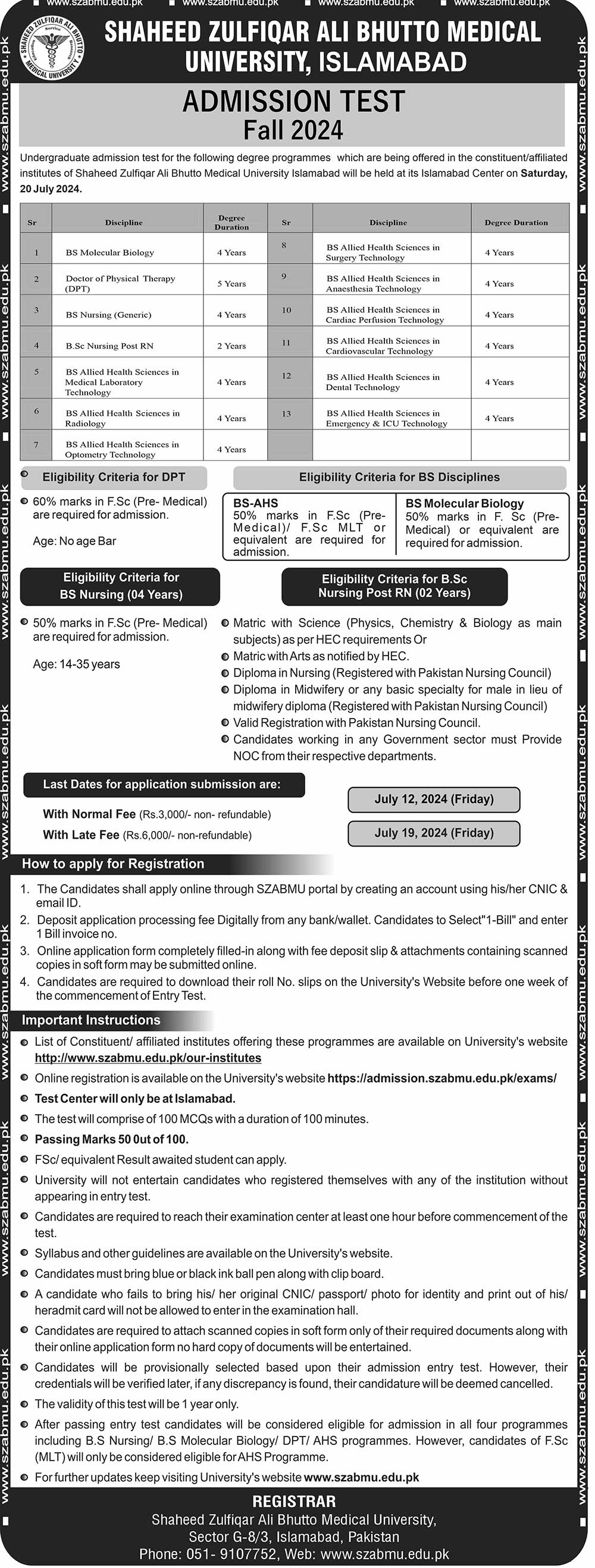 UG Entry Exam 2024 UG Entry Exam 2024